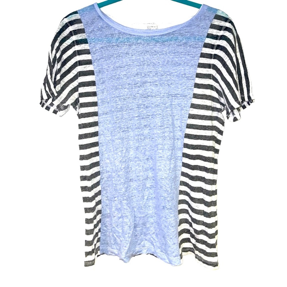 J.‎ Crew 100% Linen Striped Colorblock T-Shirt M